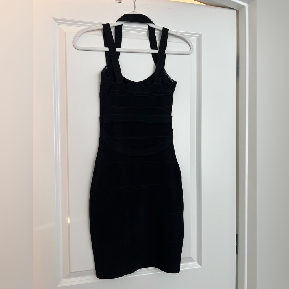 Stretta black bodycon bandage dress